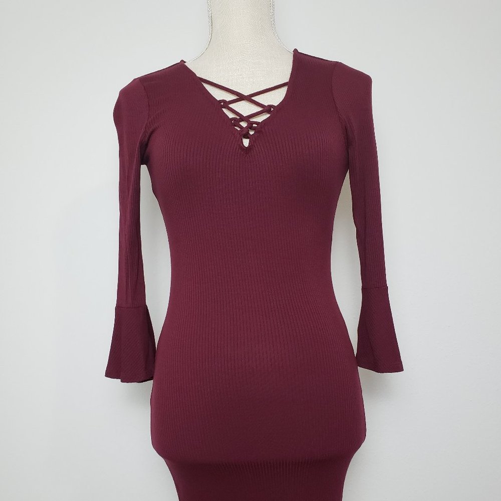Burgundy mini dress